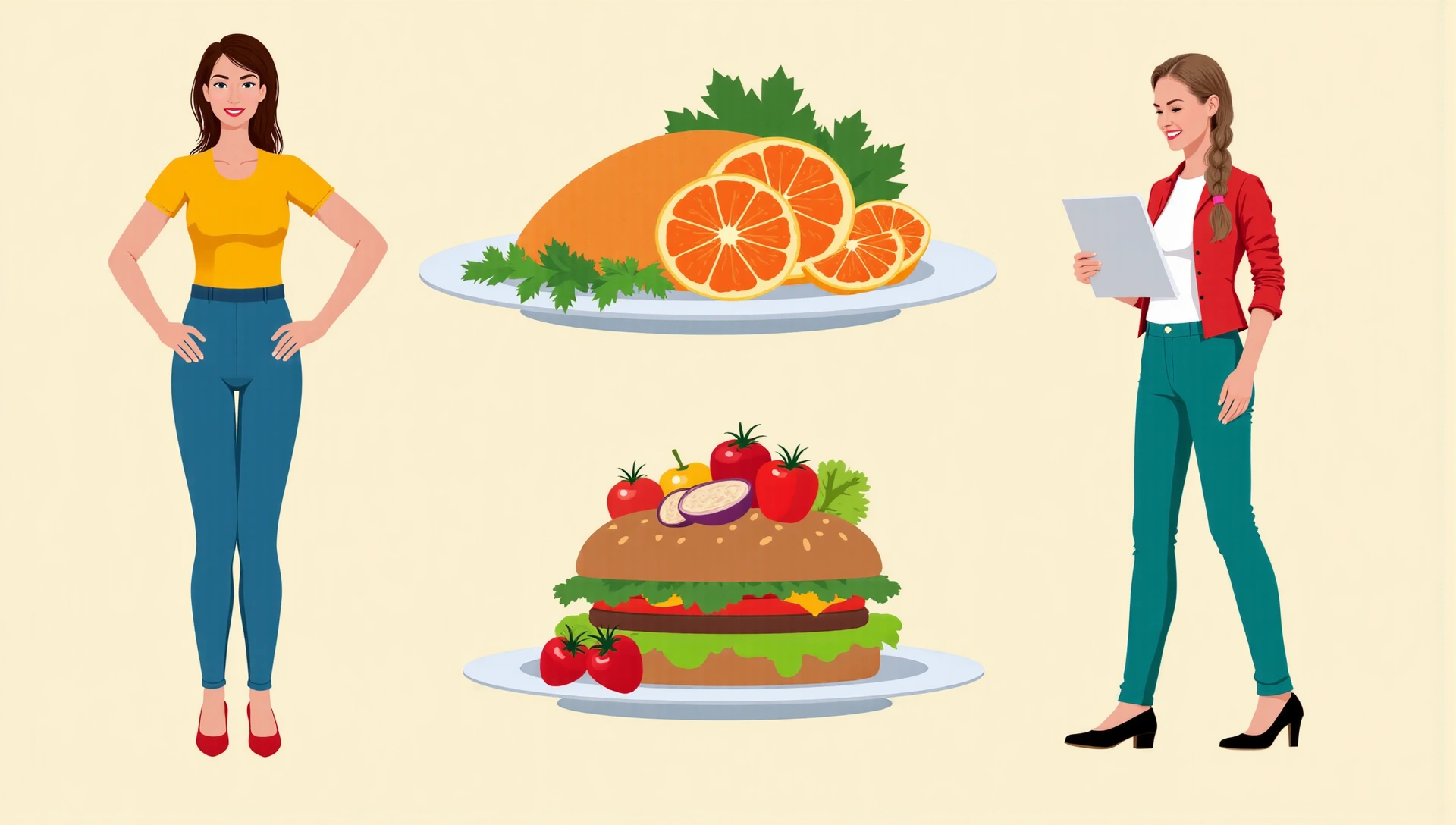 Fondo dinámico que representa diversos aspectos de la salud y nutrición